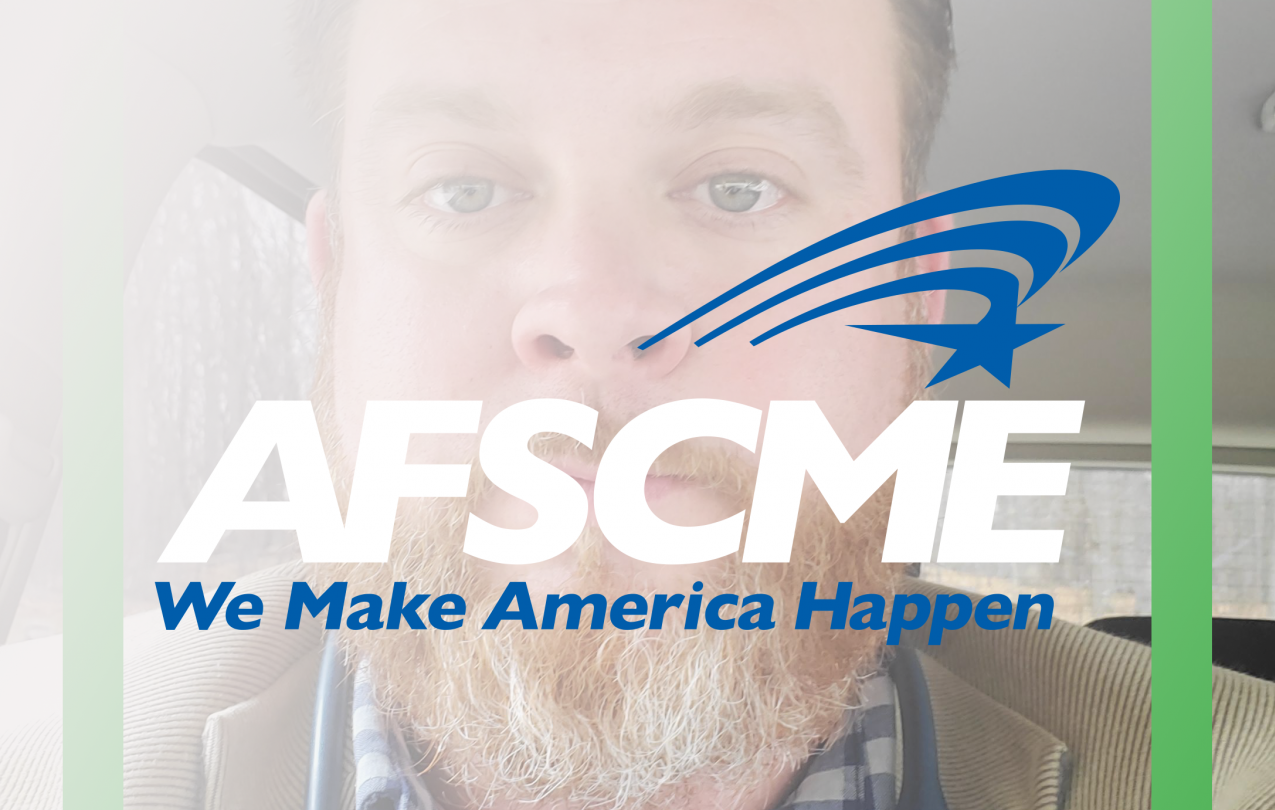 Nurse Charles with AFSCME Logo