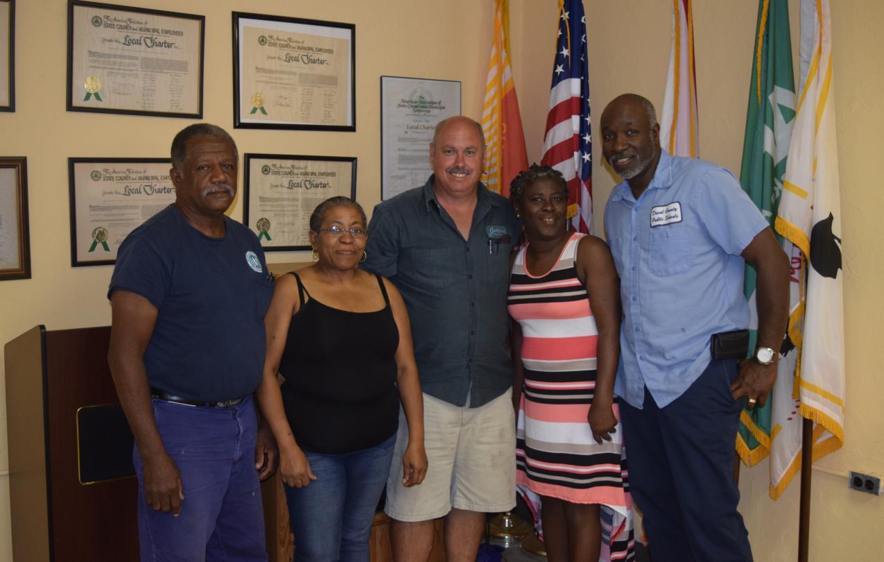 Mallory Kenney, Marlene Pauldo, Ben Carder, Mary Blocker-Williams and Elton Brown are helping to lead an AFSCME resurgance in Jacksonville