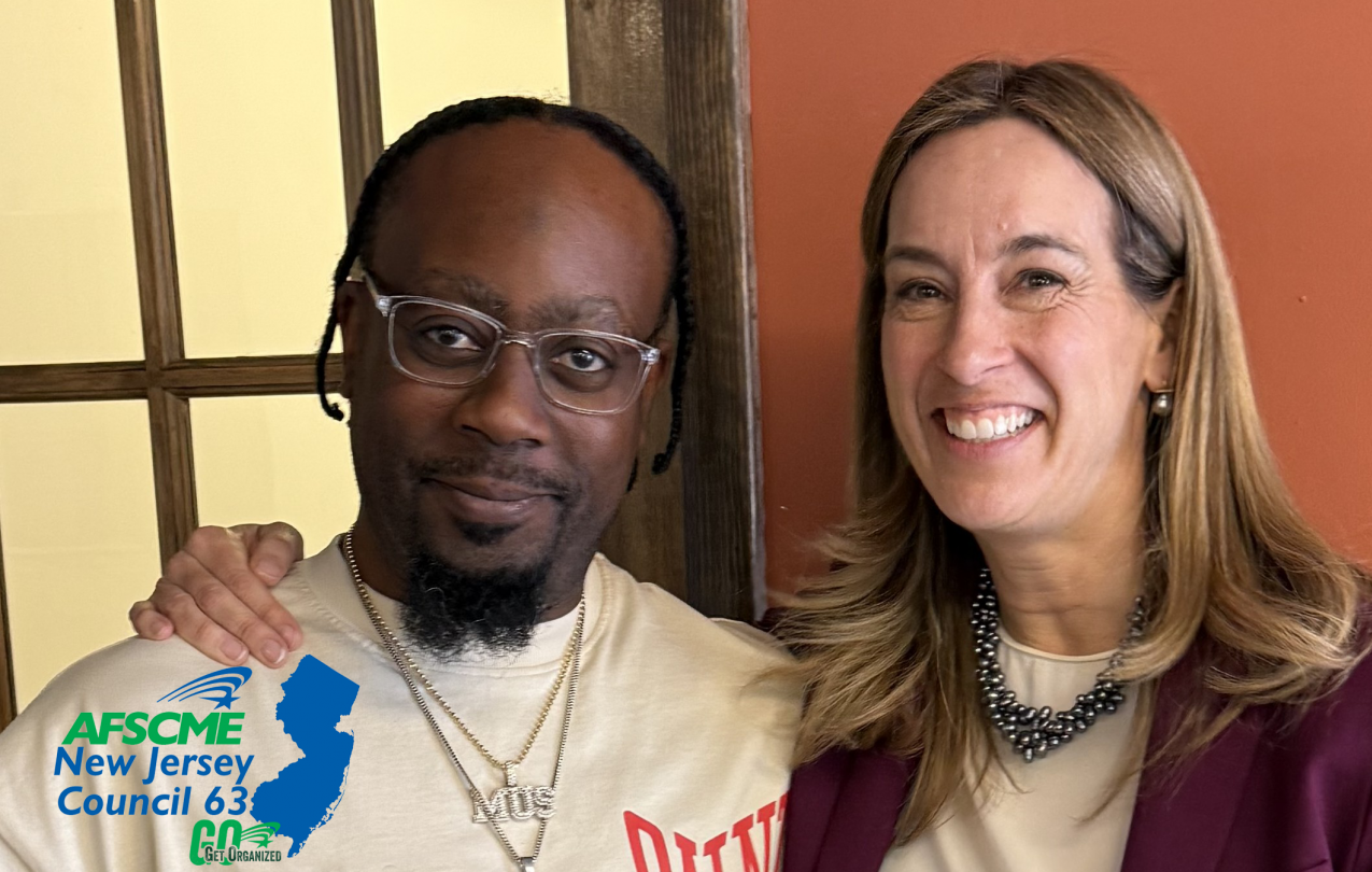 Mikie Sherrill with AFSCME Council 63 Vice President, Michael Jackson