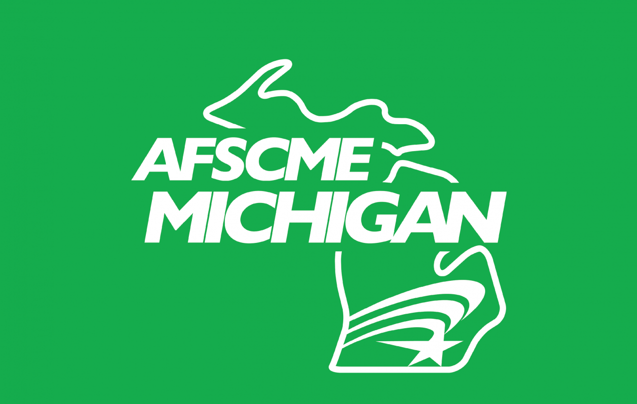 AFSCME Michigan 925 logo in white on green field