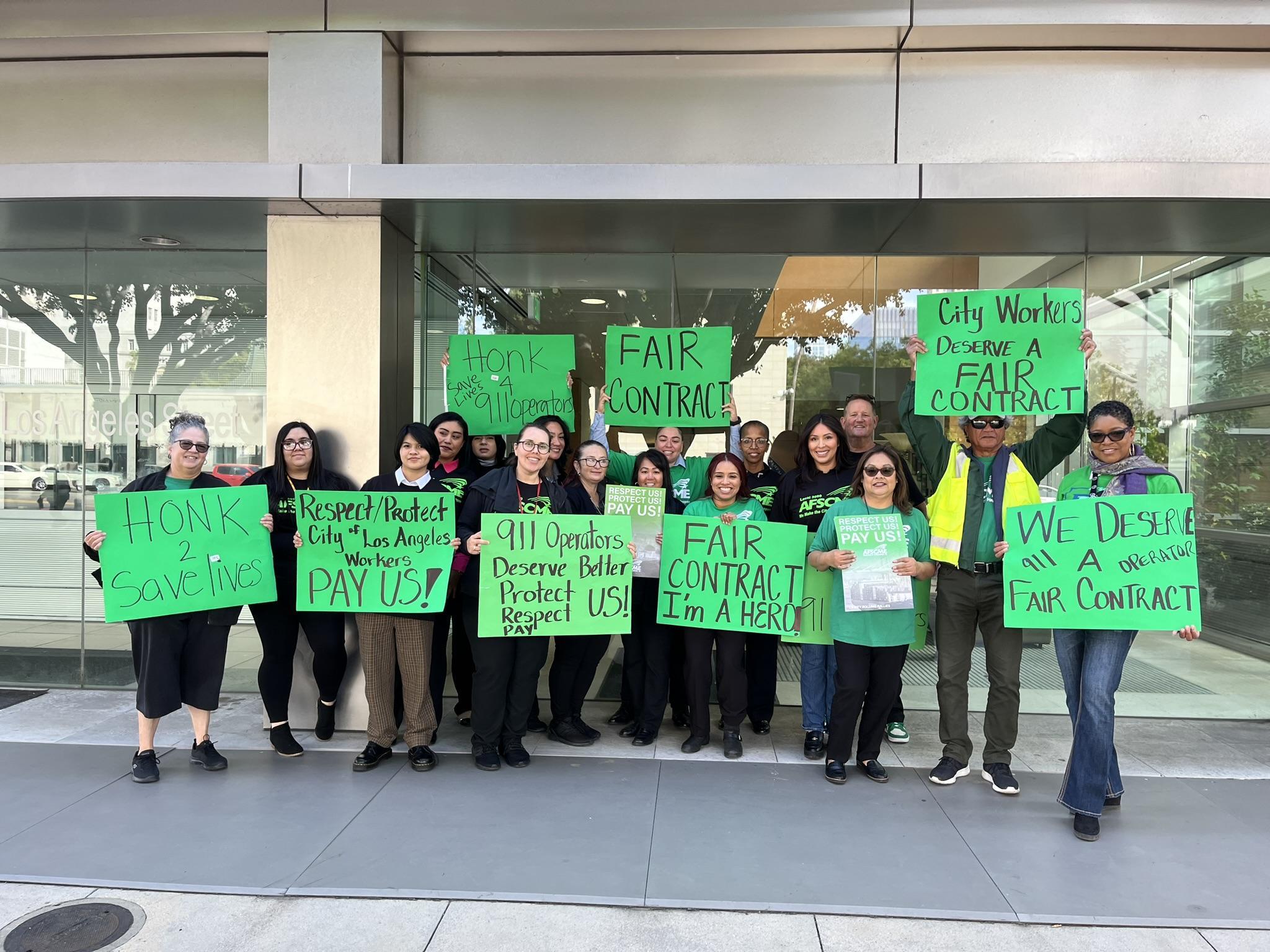 AFSCME Local 3090 members rallying for a fair contract