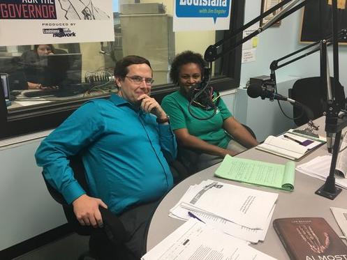 AFSCME Council 17 member Shante` Gibbs talks with Jim Engler of Louisiana Radio Network.