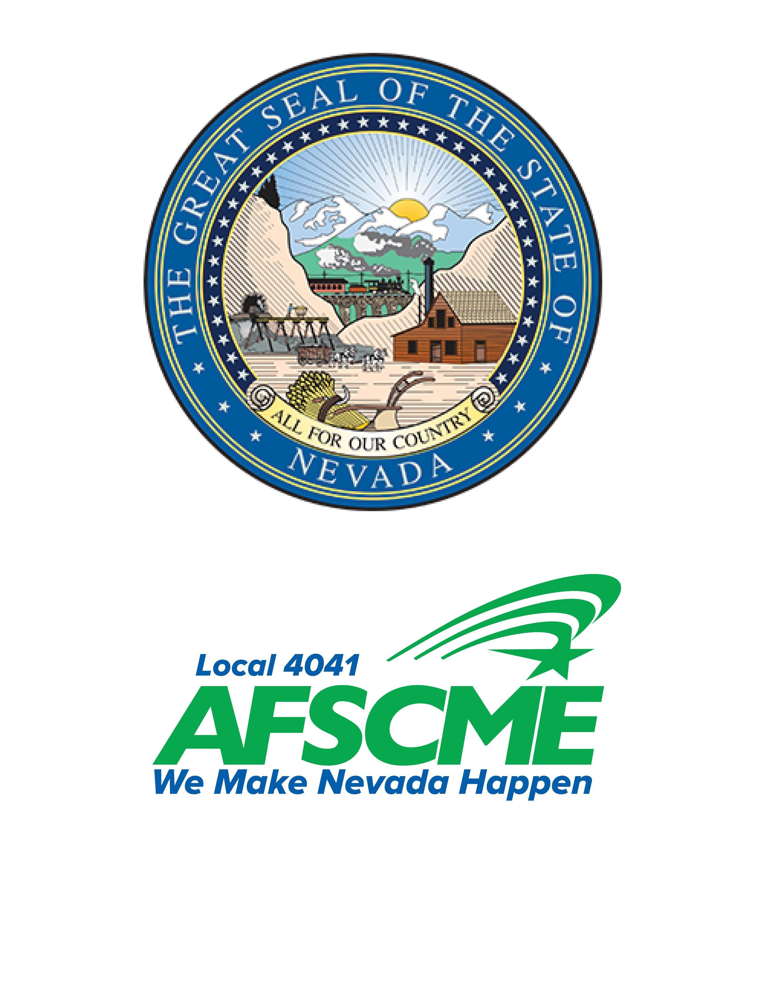 Nevada state seal and AFSCME Local 4041 logo