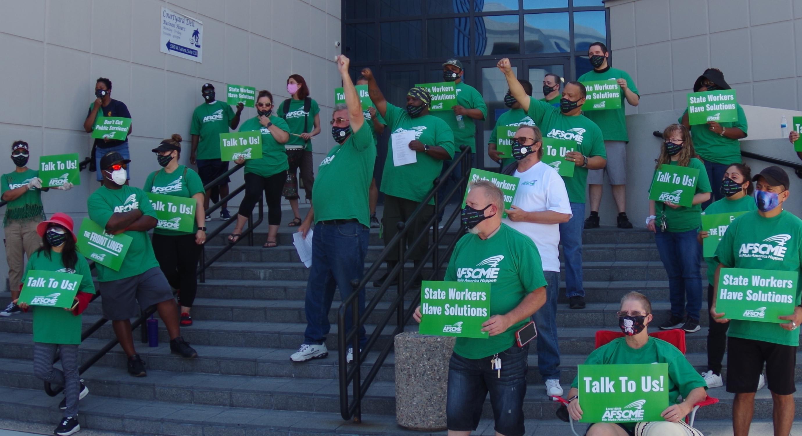 AFSCME Local 4041 members at a rally in Las Vegas