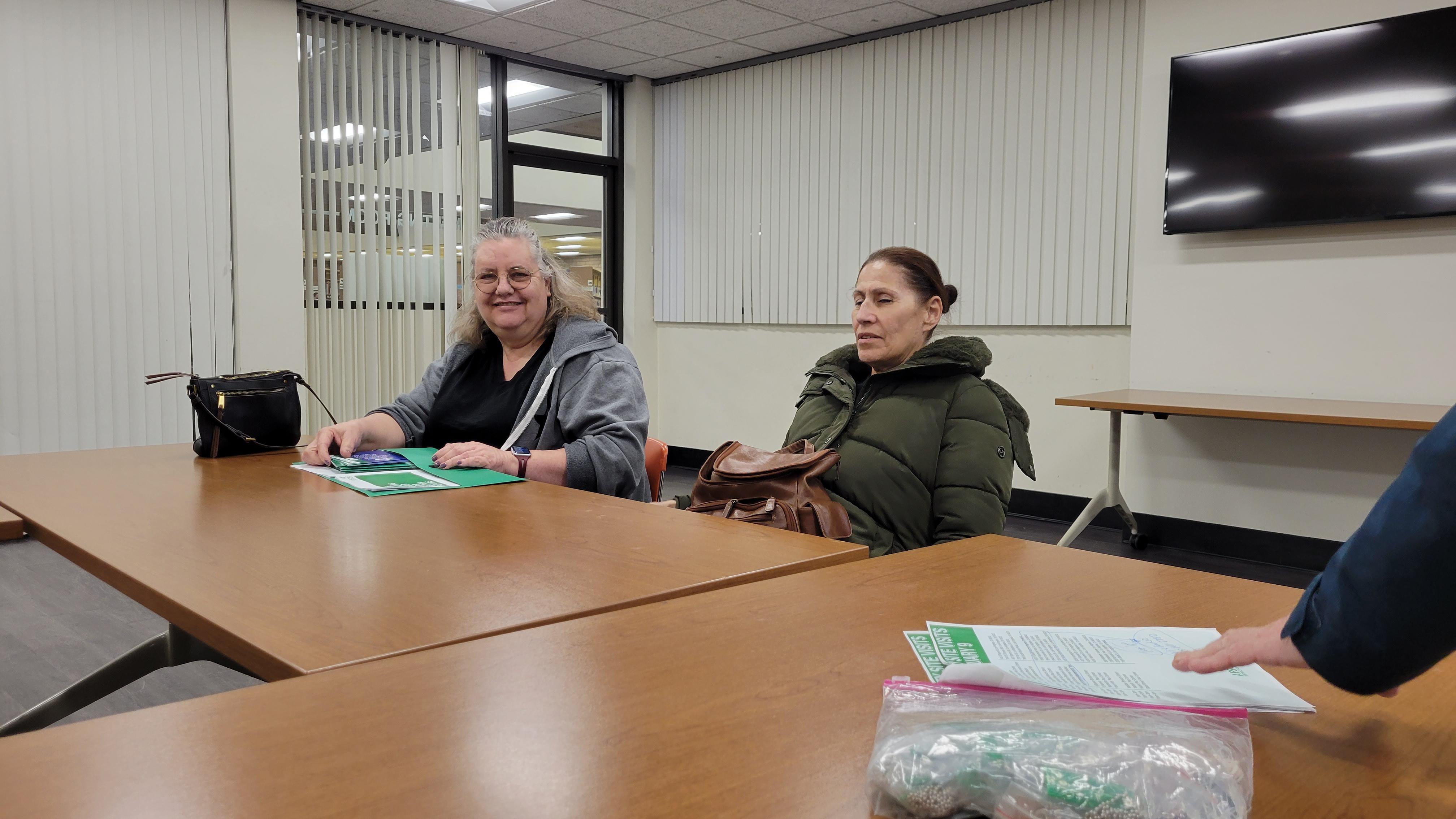 Colleen Juarez doing a worksite visit during a volunteer member organizer blitz. 