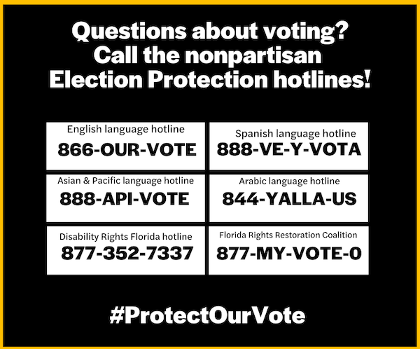 Election Protection hotlines