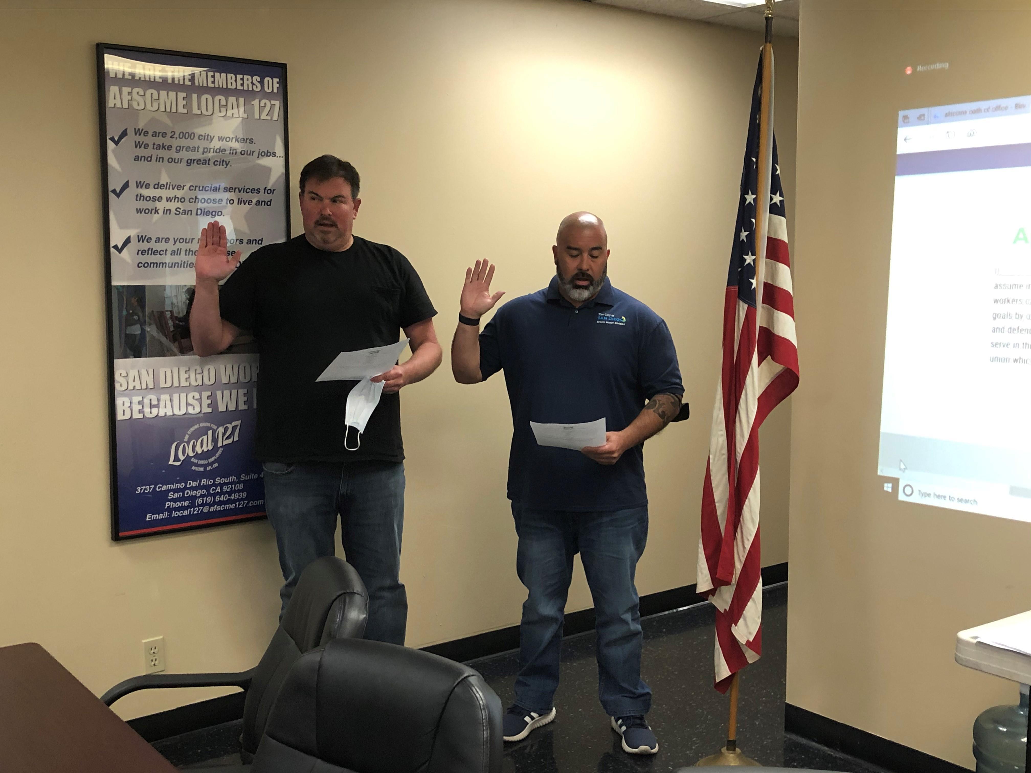 Local 127 Swears In New Vice President E Board Member Local 127 We Make San Diego Happen