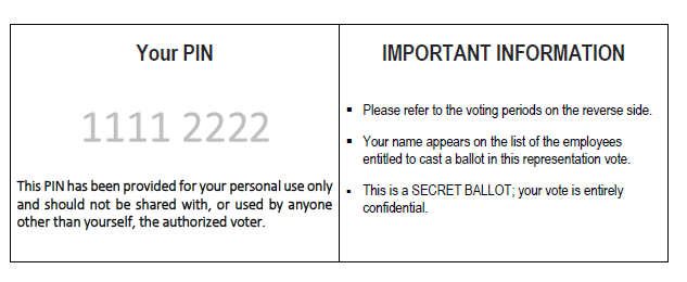 Photo of the back side of the LNI Election Ballot. 