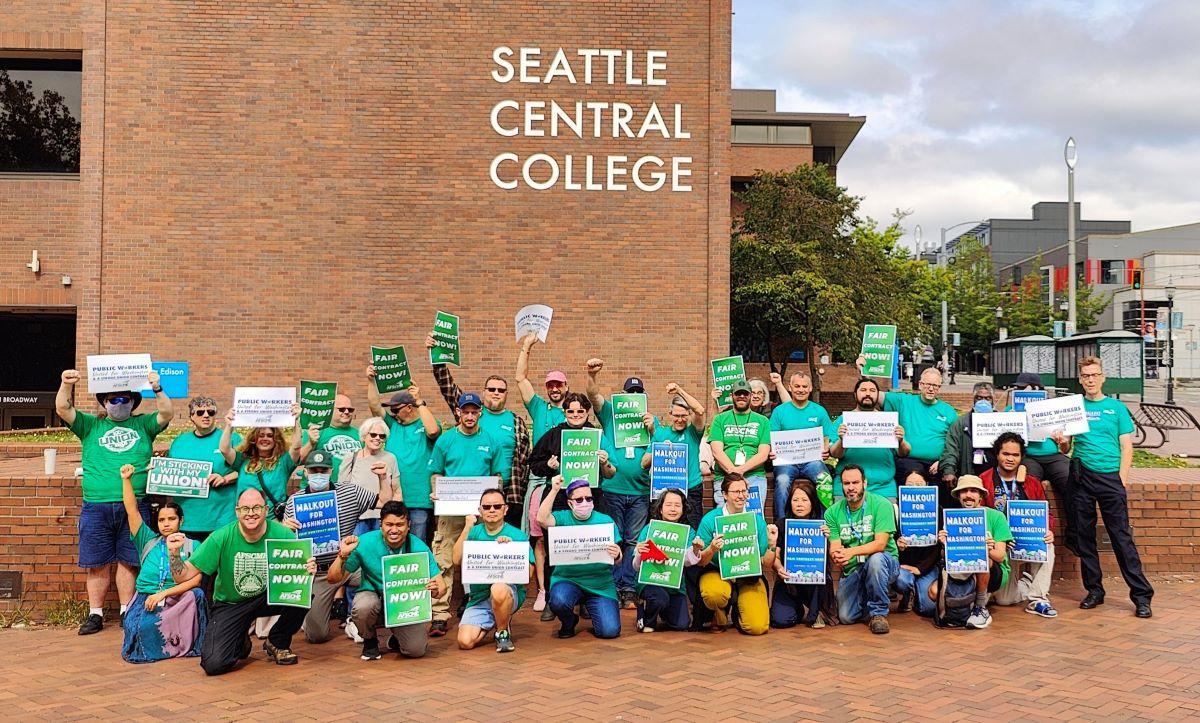Members at Seattle Central College during their walkout