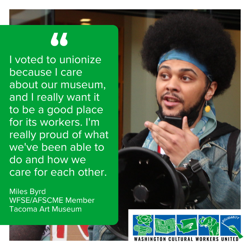 Cultural Workers United Washington / AFSCME member Myles Bird