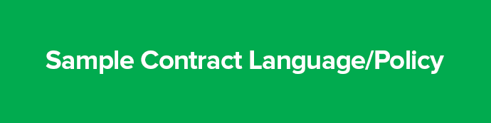 Section title: Sample Contract Language/Policy