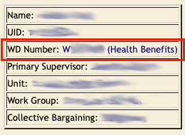 screenshot of phr screen with WD