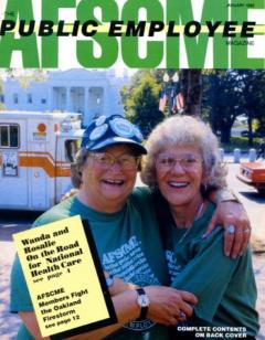 Wanda Riley and Rosalie Gittings on the cover of AFSCME Public Employee Magazine, 1992